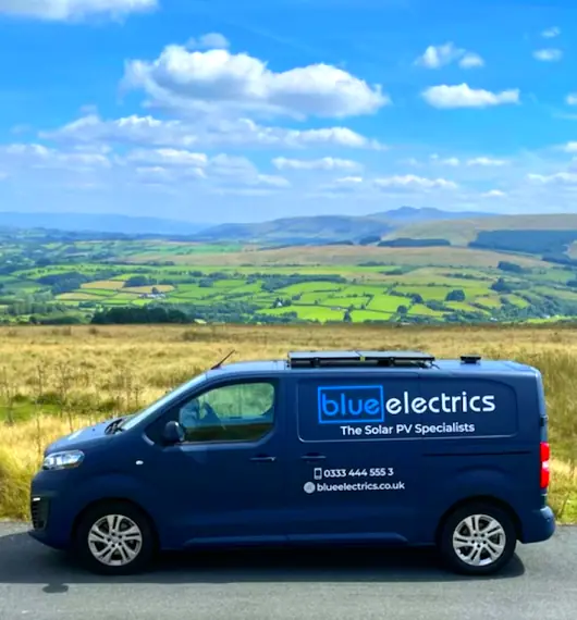 Blue Electrics team and van
